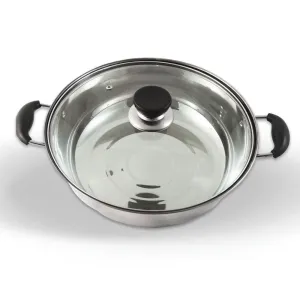 32CM Stainless Steel Pot With Lid - For Induction/Heater/Gas/Electrical Stove