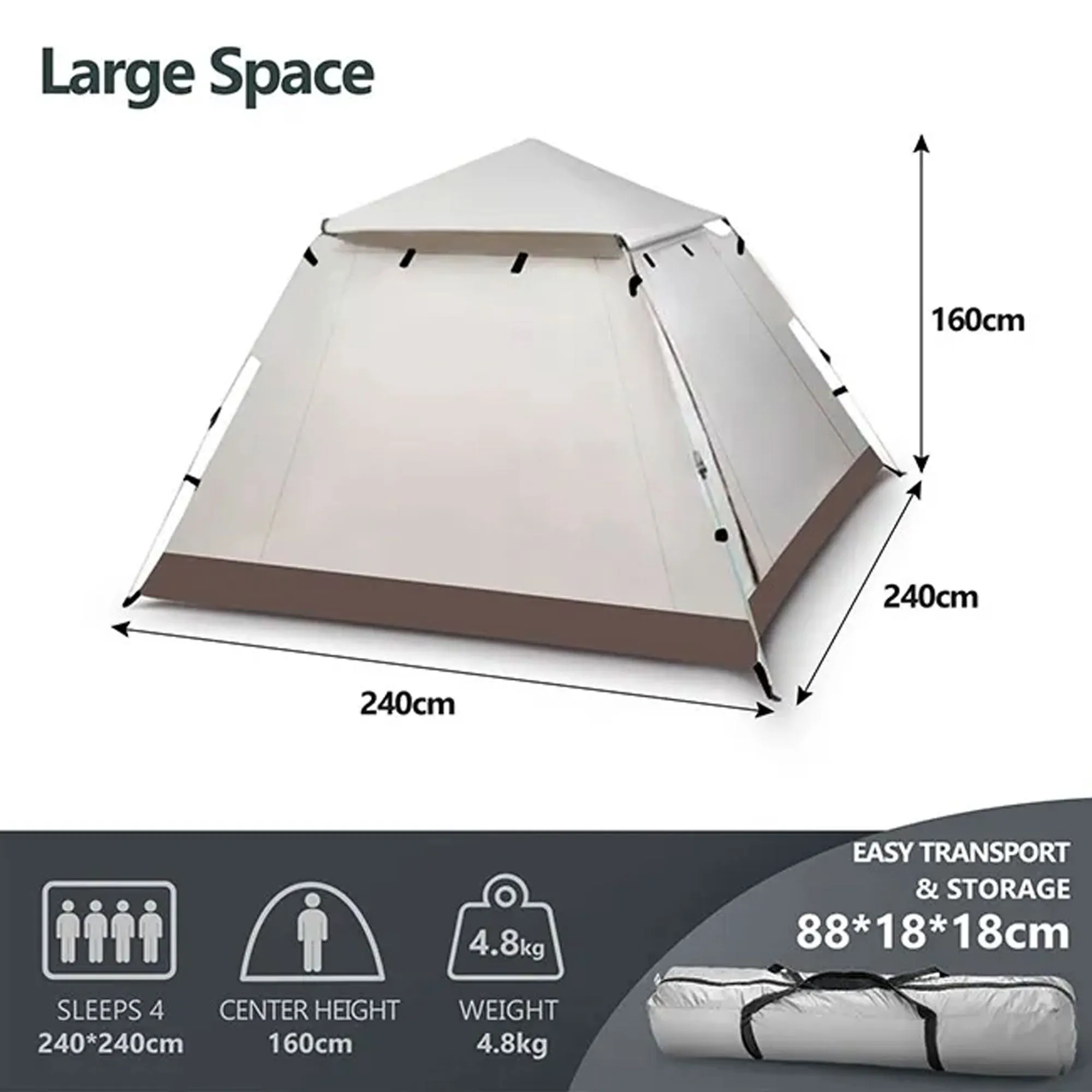 4 Person Portable Outdoor Camping Tent Instant Pop Up Beach Sun Shade Shelter