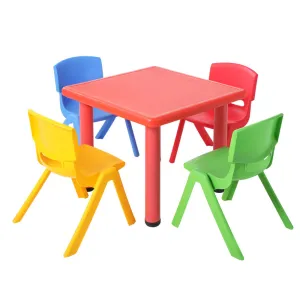 5 Piece Kids Table and Chair Set - Red