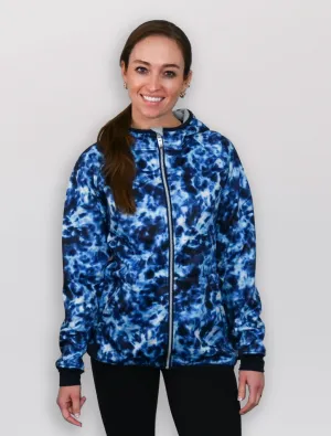 All-Weather Hoodie - Blue Tie Dye | Ladies