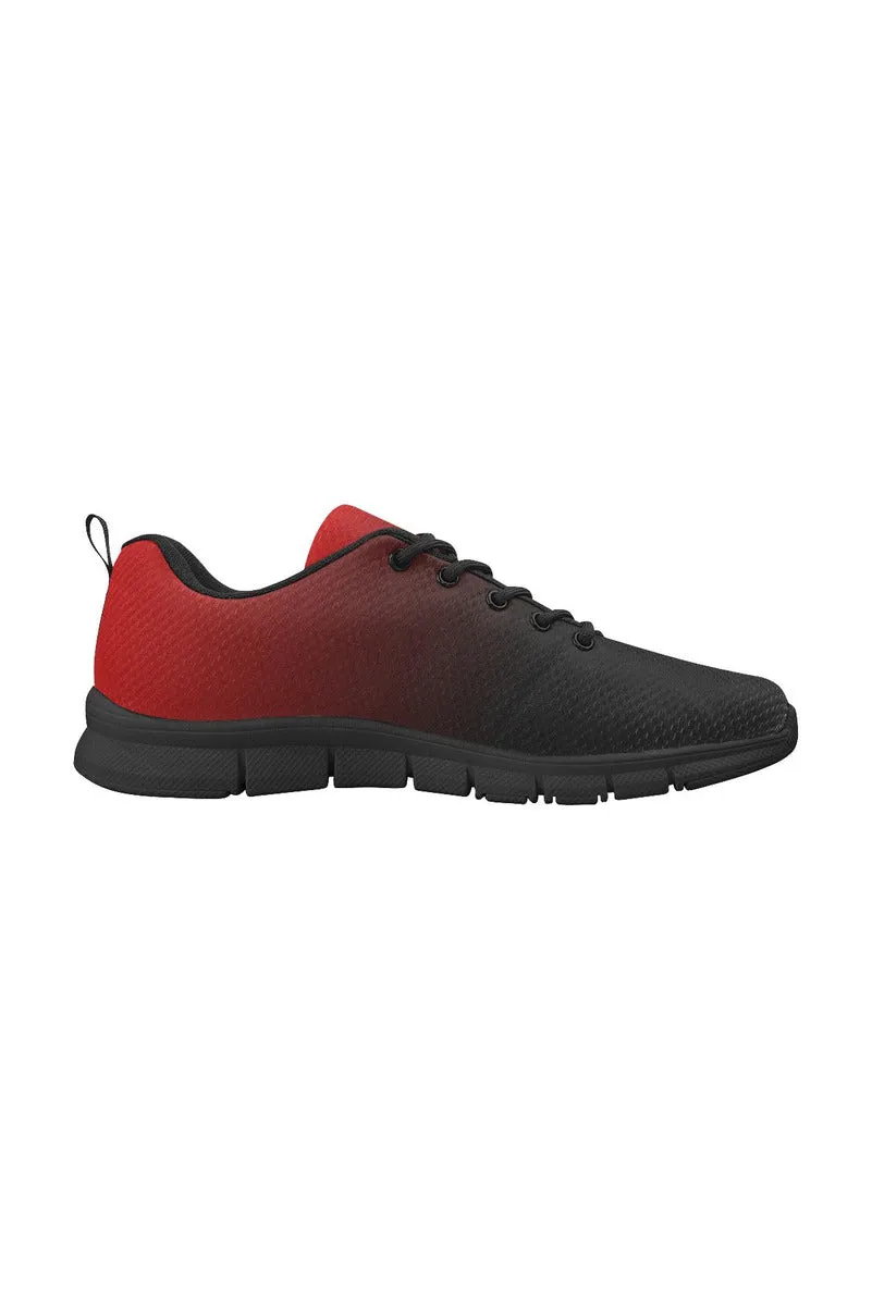 Fade Black to Red Women's Breathable Running Shoes