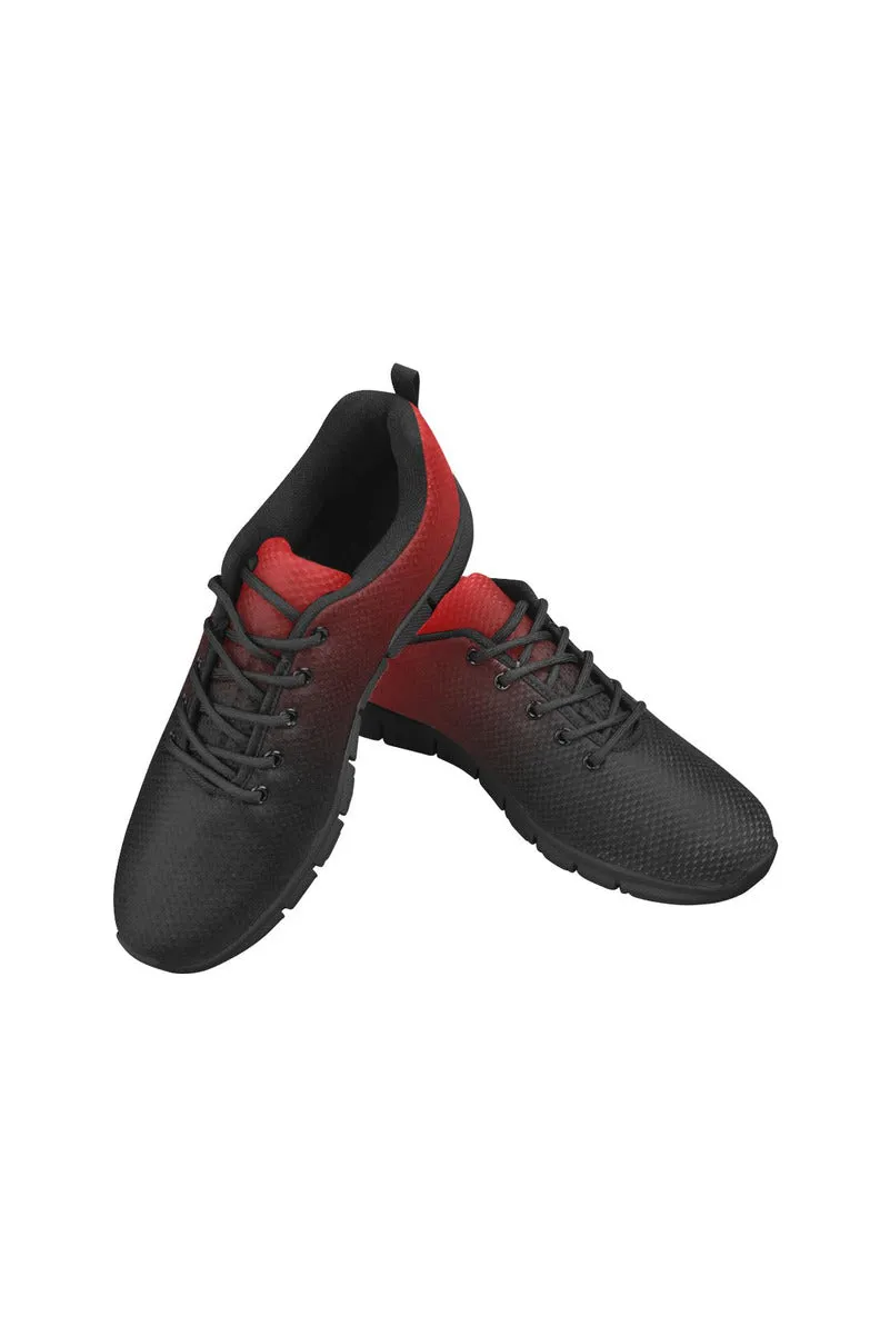 Fade Black to Red Women's Breathable Running Shoes