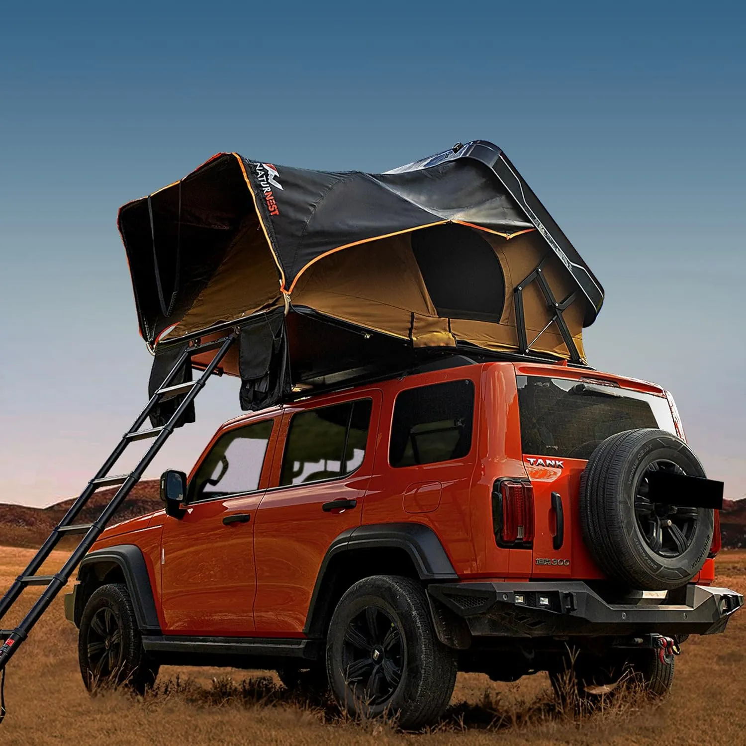 Hard Shell Rooftop Tent for 2-3 People, Quick Setup, All-Season Overland Camping Tent for SUV, Jeep, Van, and Pickup Truck