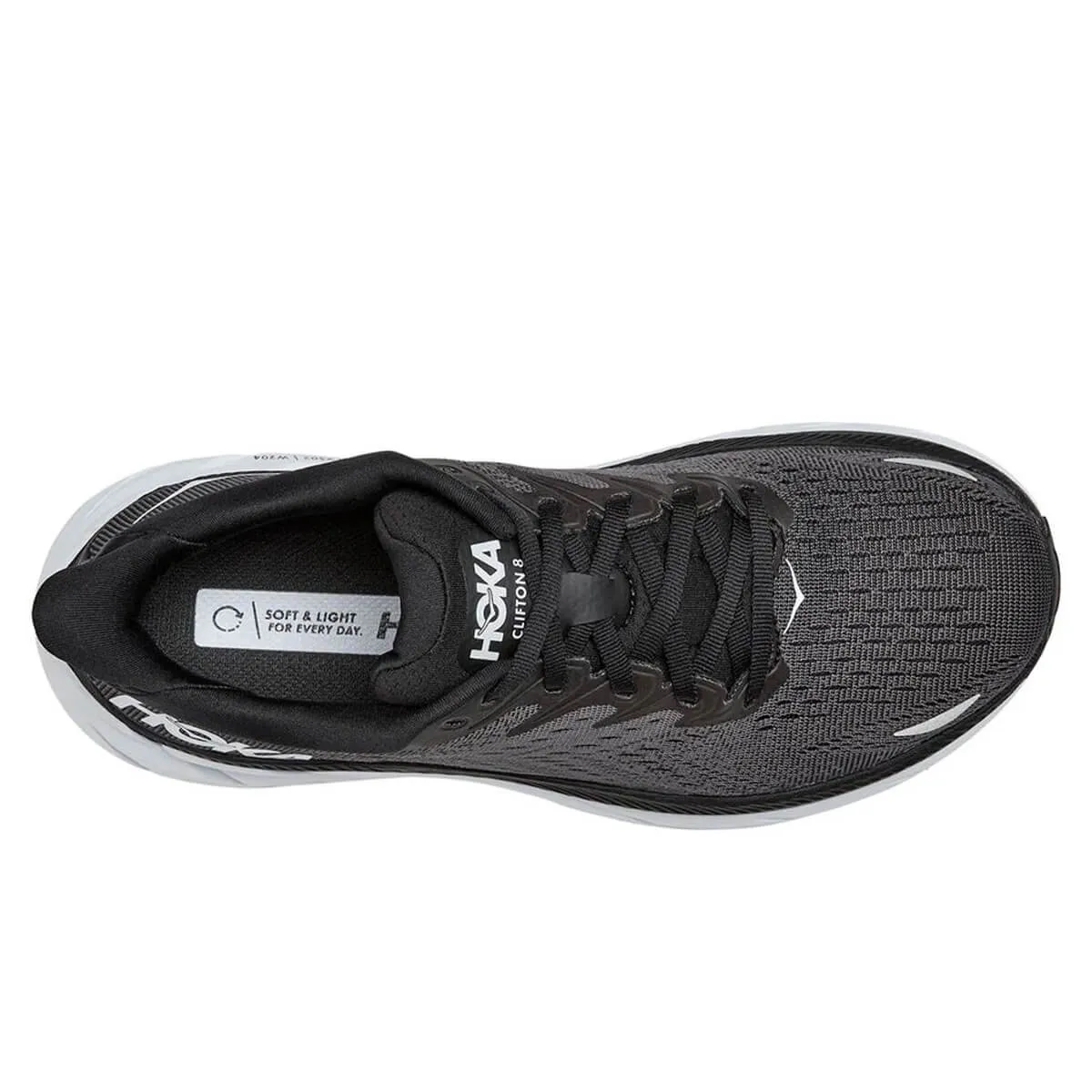 Hoka Clifton 8 Womens | Black / White