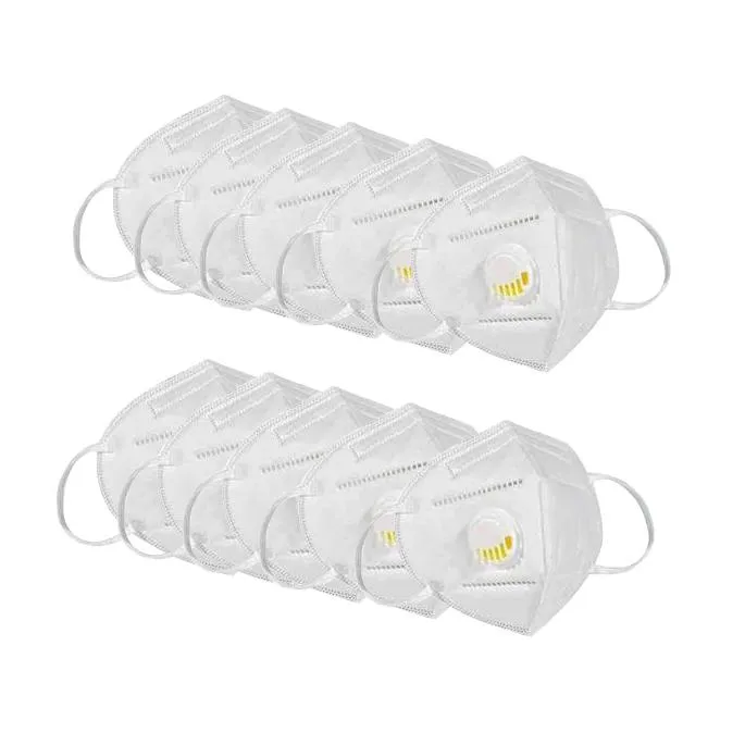 KN95 White Disposable Face Masks with Flow Exhalation Valve