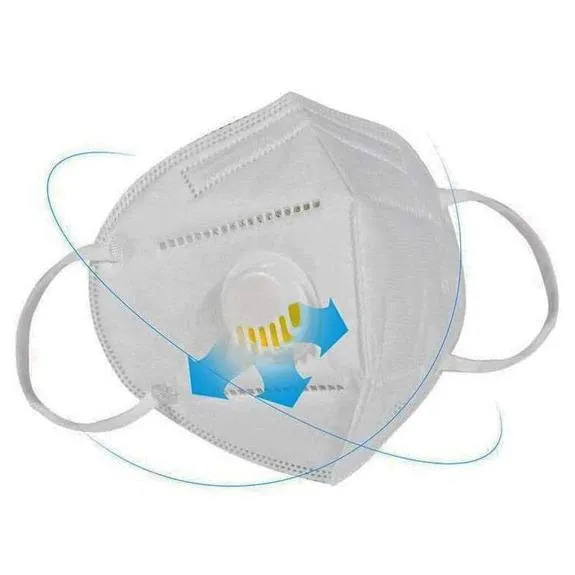 KN95 White Disposable Face Masks with Flow Exhalation Valve