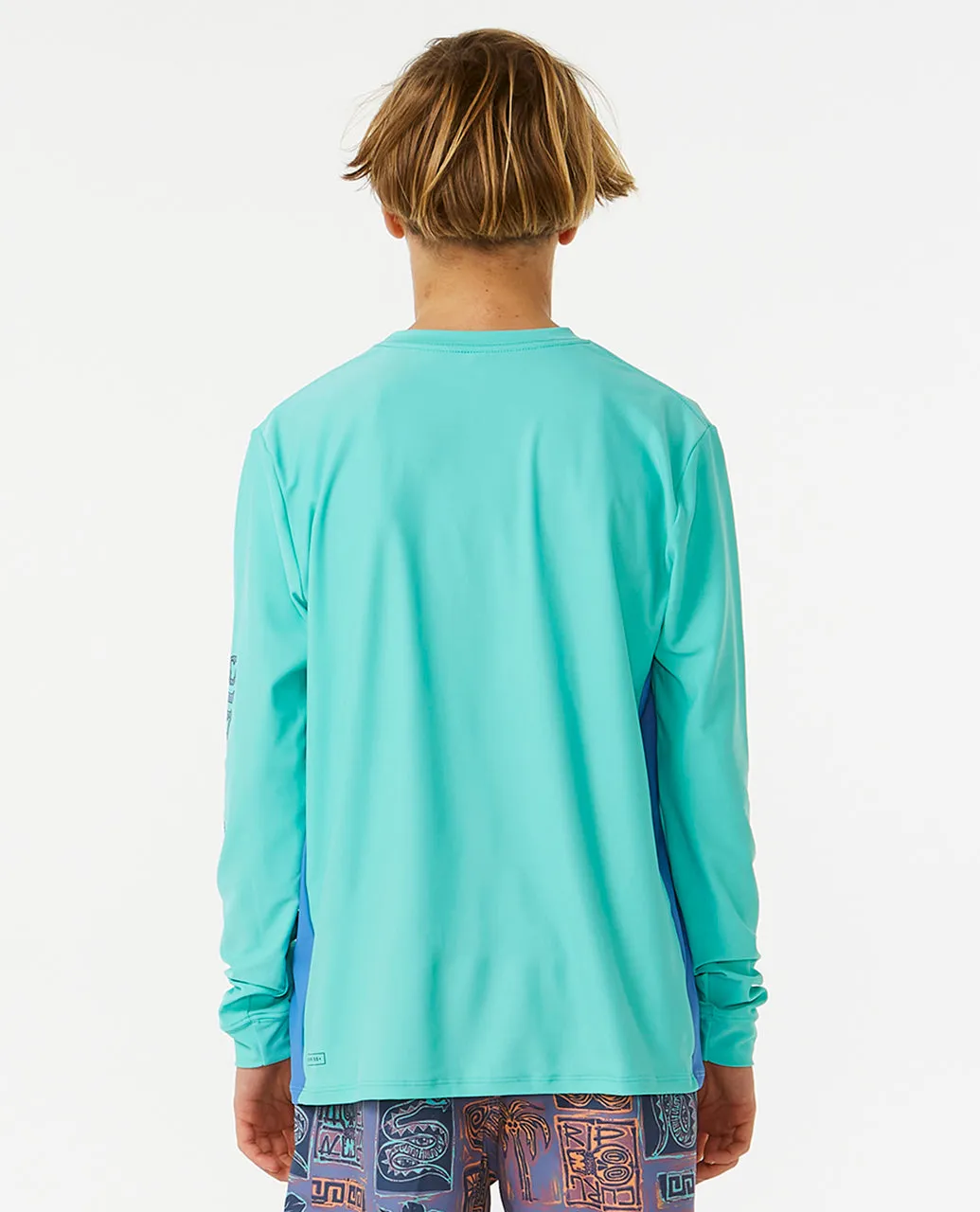 LOST ISLANDS UPF LONG SLEEVE RASH VEST - AQUA (AGES 8 & 10)