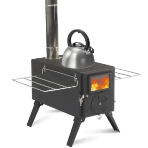 LTMEUTY Camping Wood Stove -for Tent, Portable Wood Burning Stove for Outdoor Cooking and Heating, Camping with 7 Pipes