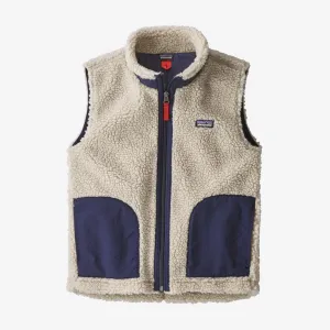 Patagonia Kids' Retro-X® Fleece Vest Natural with Classic Navy