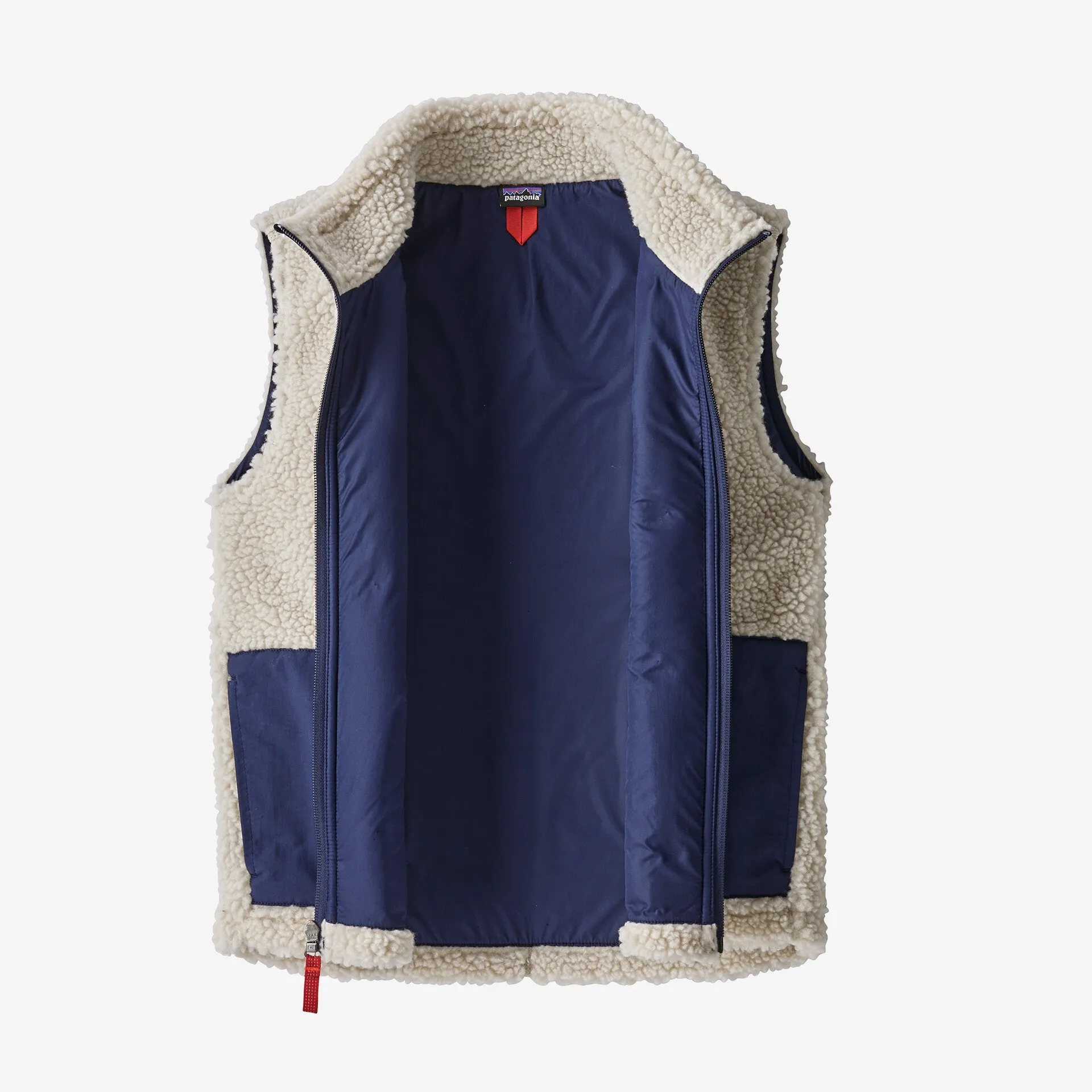 Patagonia Kids' Retro-X® Fleece Vest Natural with Classic Navy