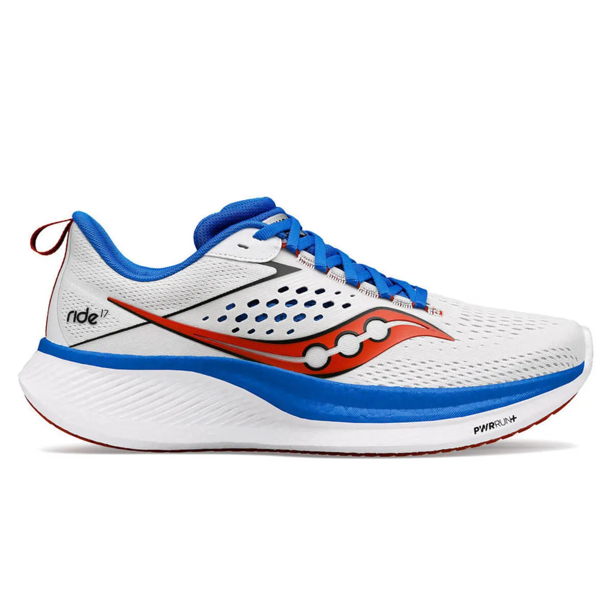 Saucony Ride 17 Mens | White/cobalt