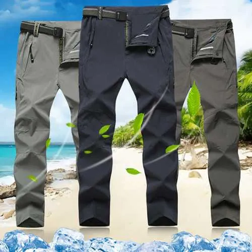 Size S-6XL Outdoor Mens Sunscreen Trousers Fast Drying Super Light Breathable Climbing Pants