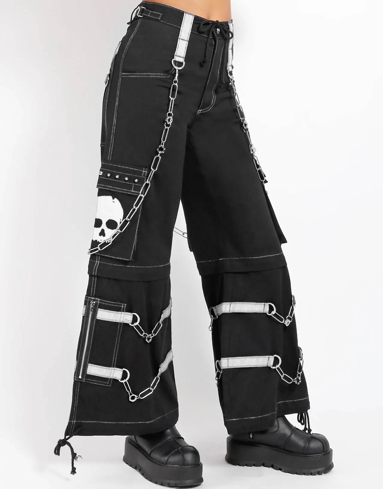 SKULL ZIP OFF PANT WHITE