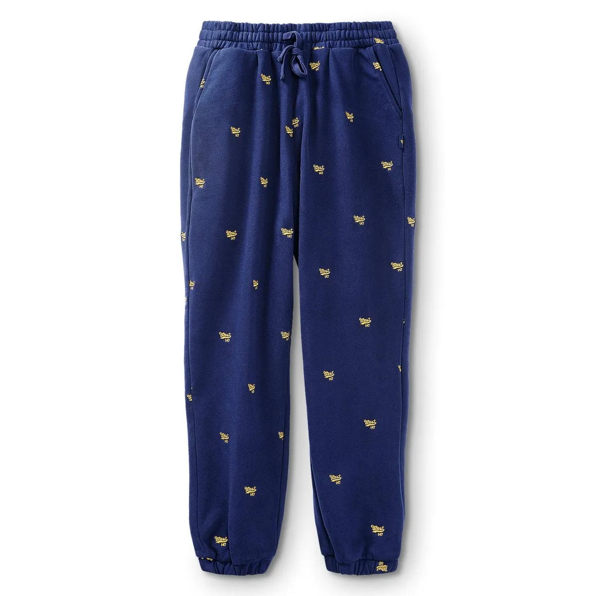 West NYC All Over Embroidery Pant Navy/Gold