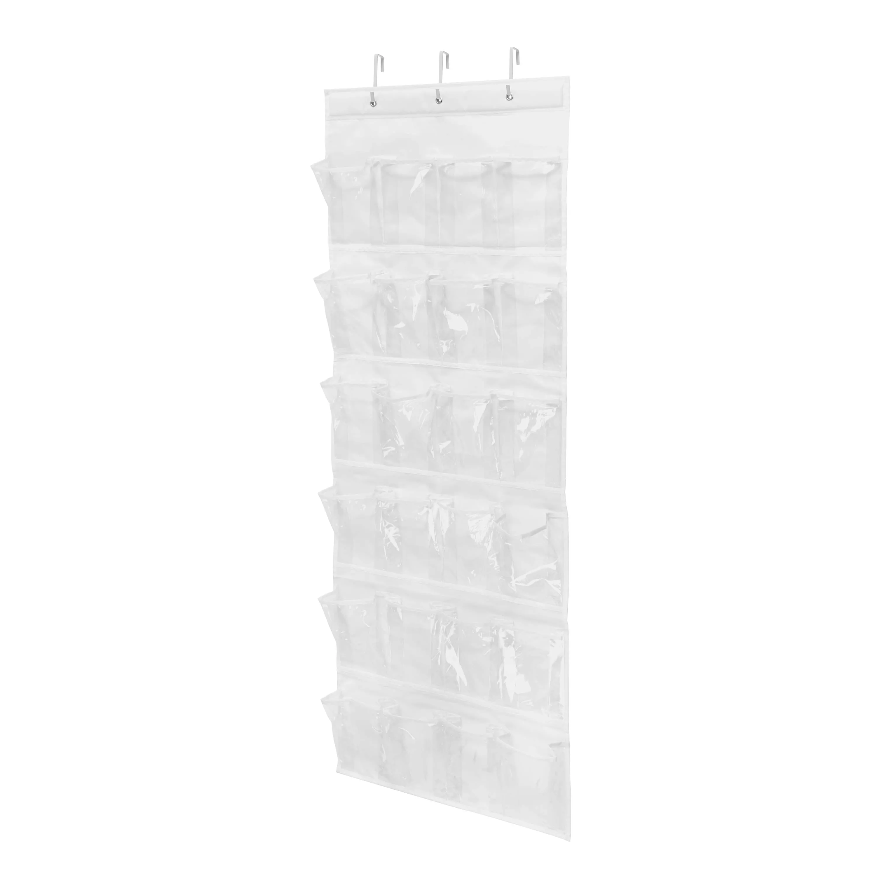 White 24-Pocket Over-The-Door Hanging Shoe Organizer