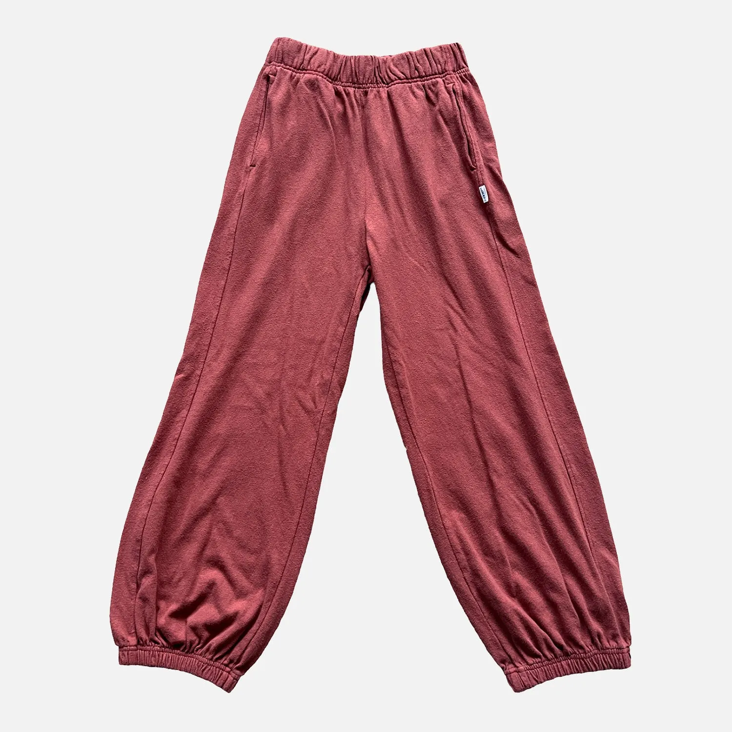 Womens Cotton Balloon Pants - Brick