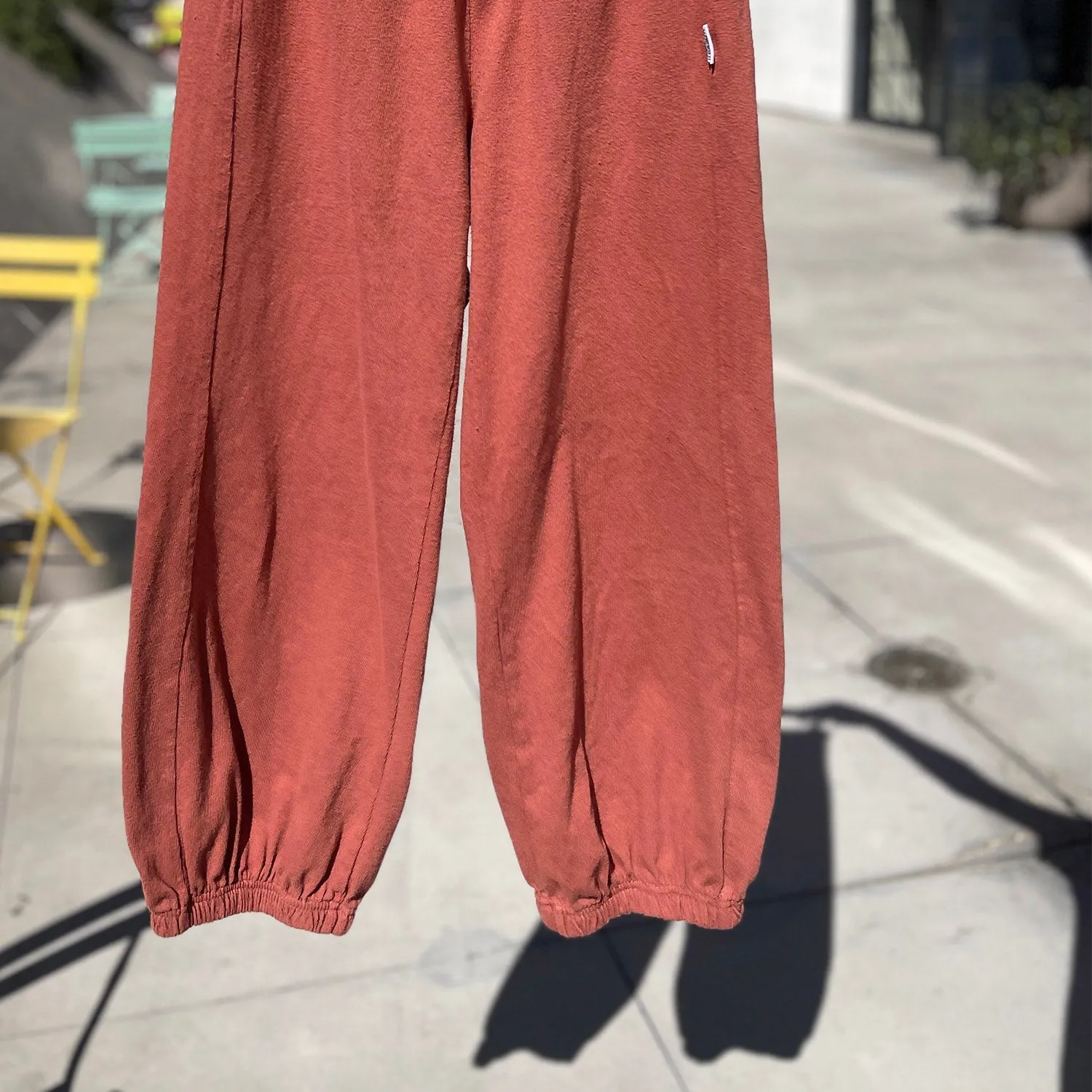 Womens Cotton Balloon Pants - Brick