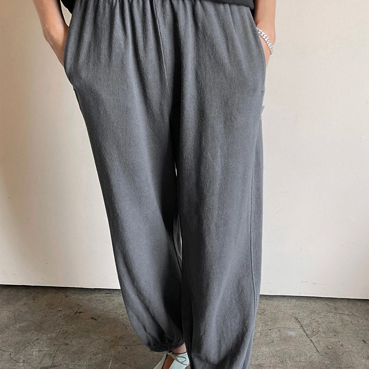 Womens Cotton Balloon Pants - Coal